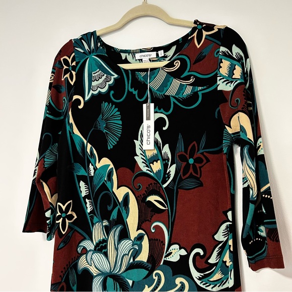 CHICO’S Petite Traveler Floral Dress Size 1 Medium/8 - Picture 5 of 11